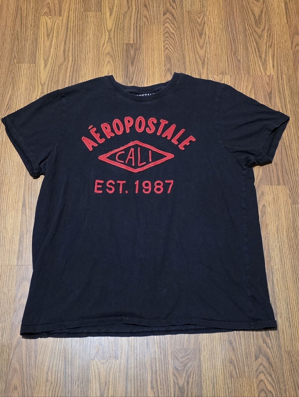Aeropostale Men’s 2XL Black Logo Tee Cali 1987 Graphic T-Shirt Casual Streetwear